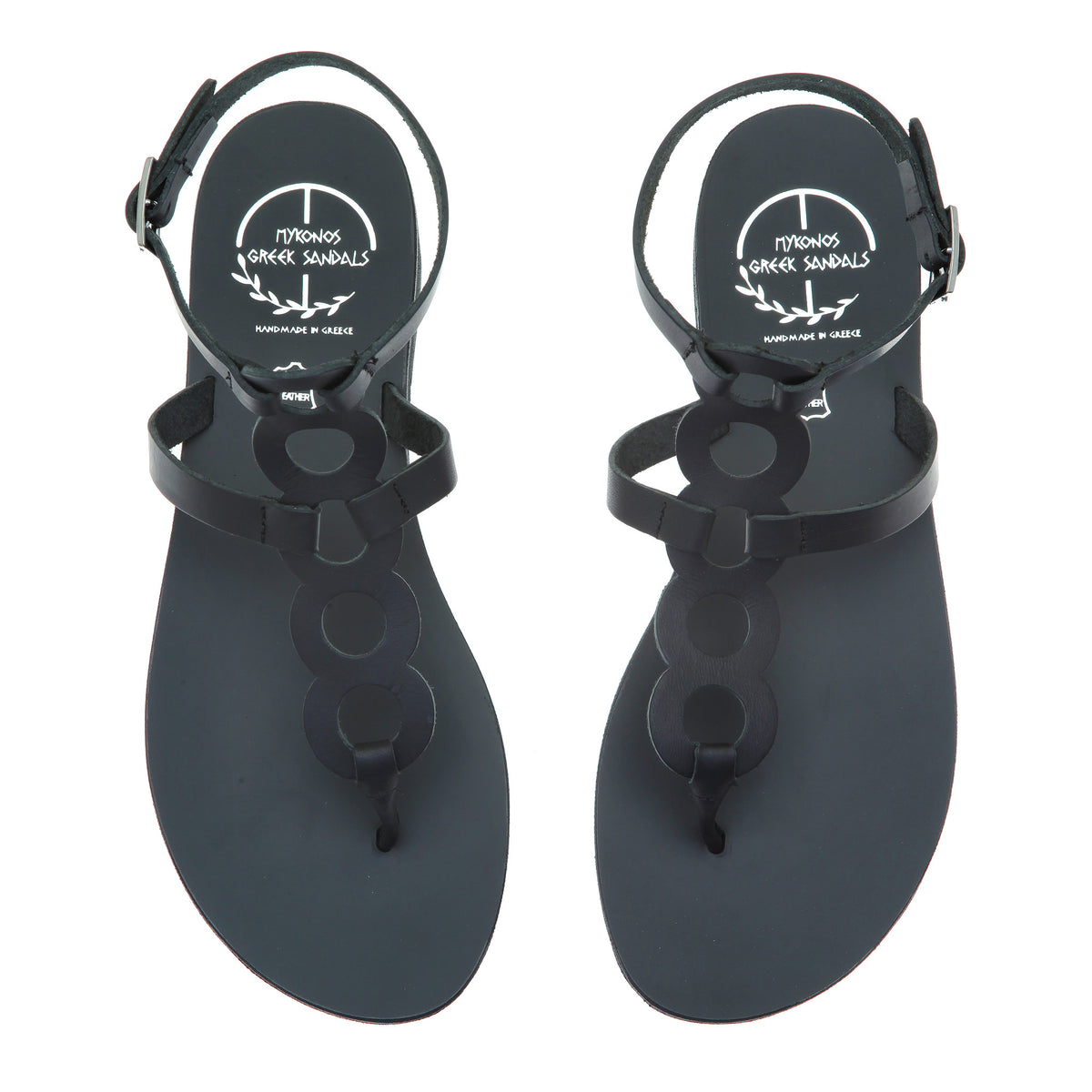 Danai black Mykonos Greek Sandals